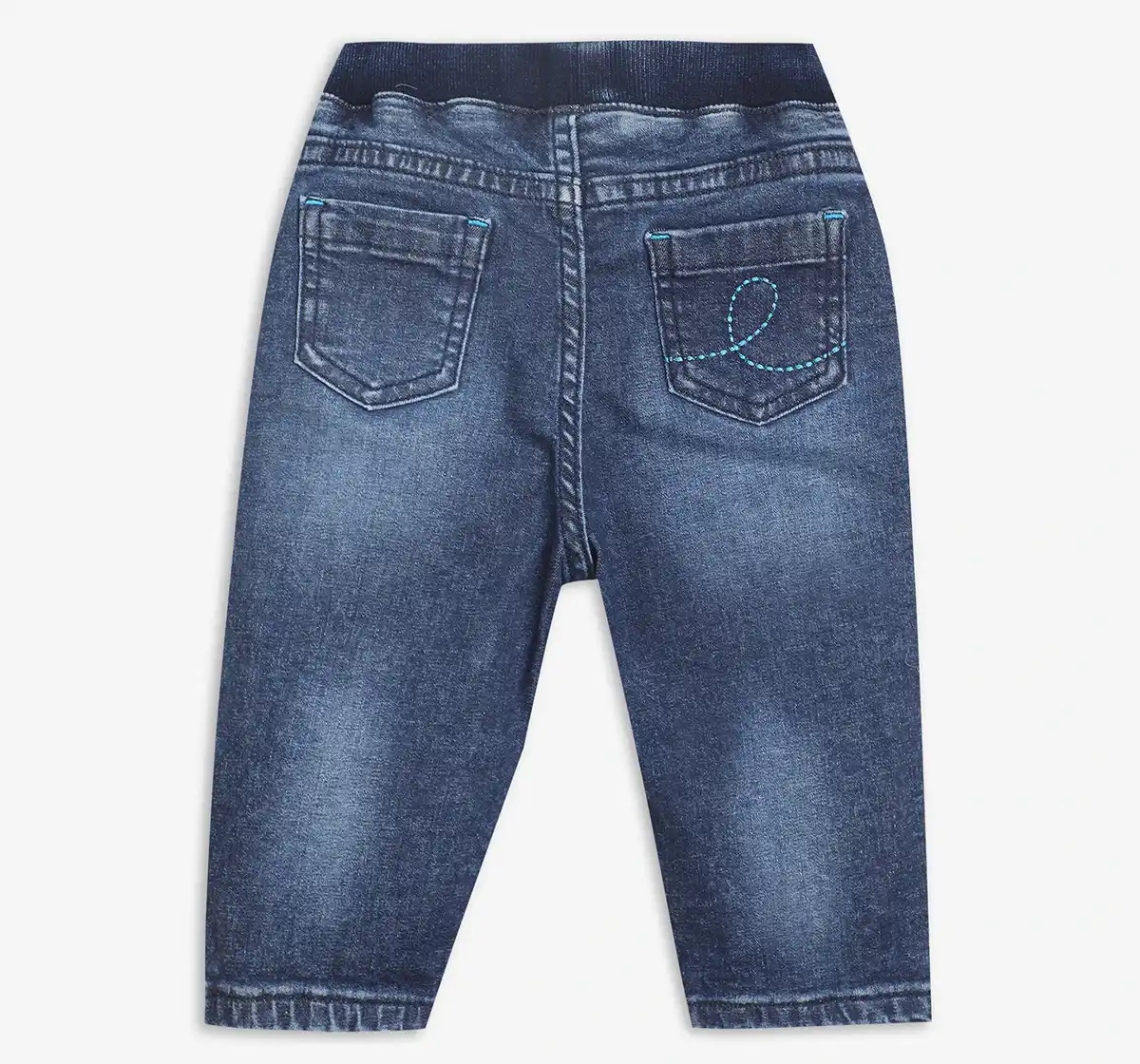 Infant Boys Denim Jeans With Printed Badge - Blue