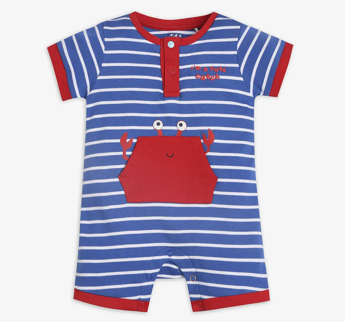 Infant Boys Striped Romper - Blue