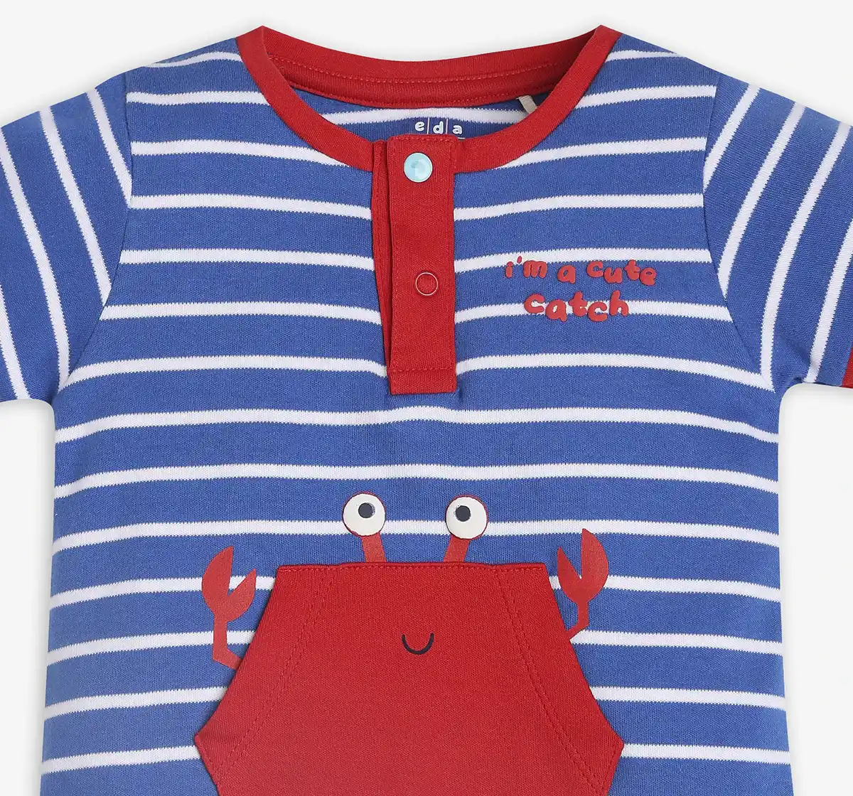 Infant Boys Striped Romper - Blue