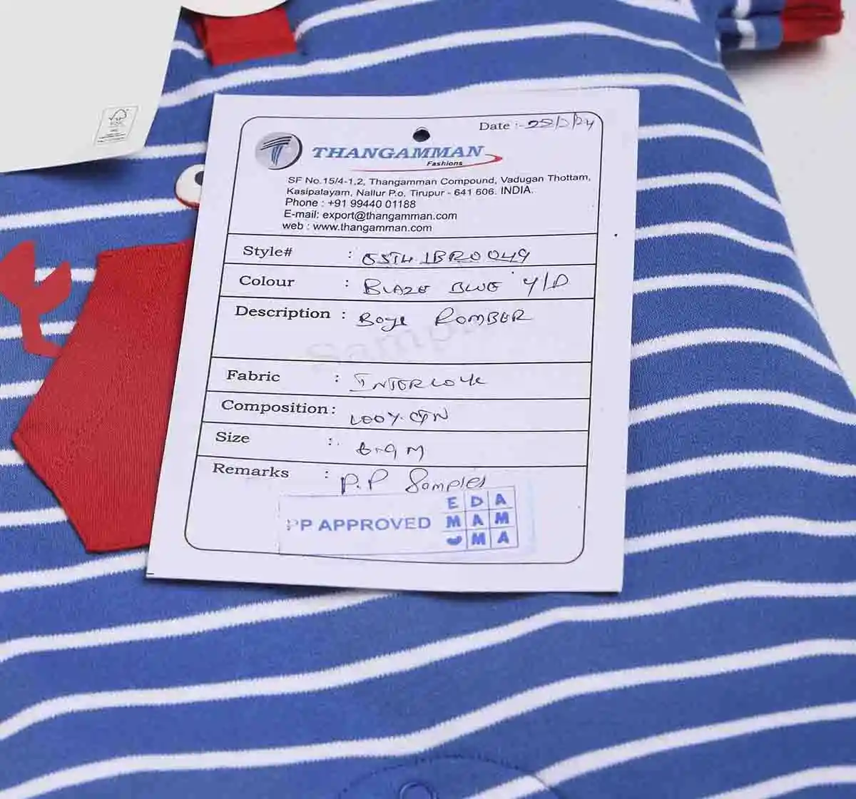 Infant Boys Striped Romper - Blue