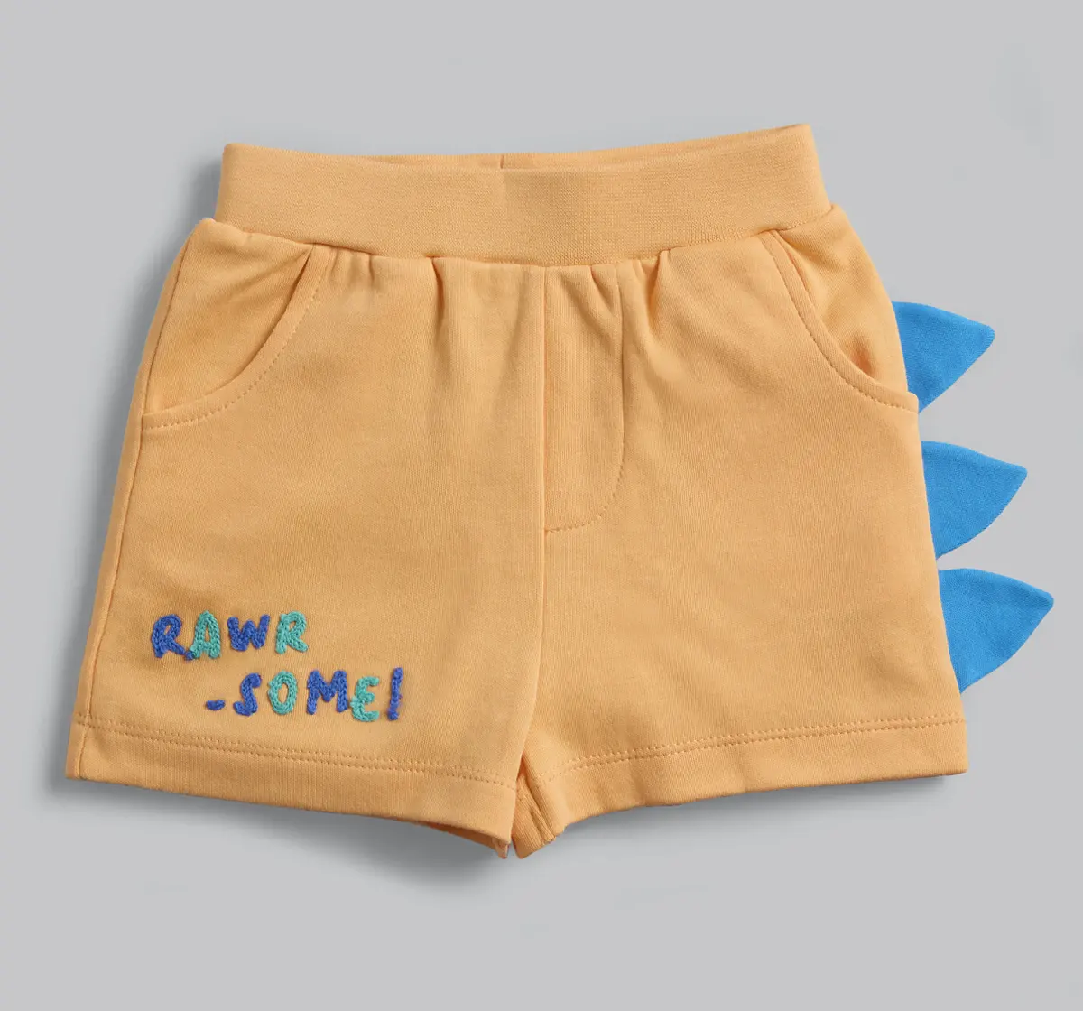 Infant Boys Embroidered Shorts - Orange