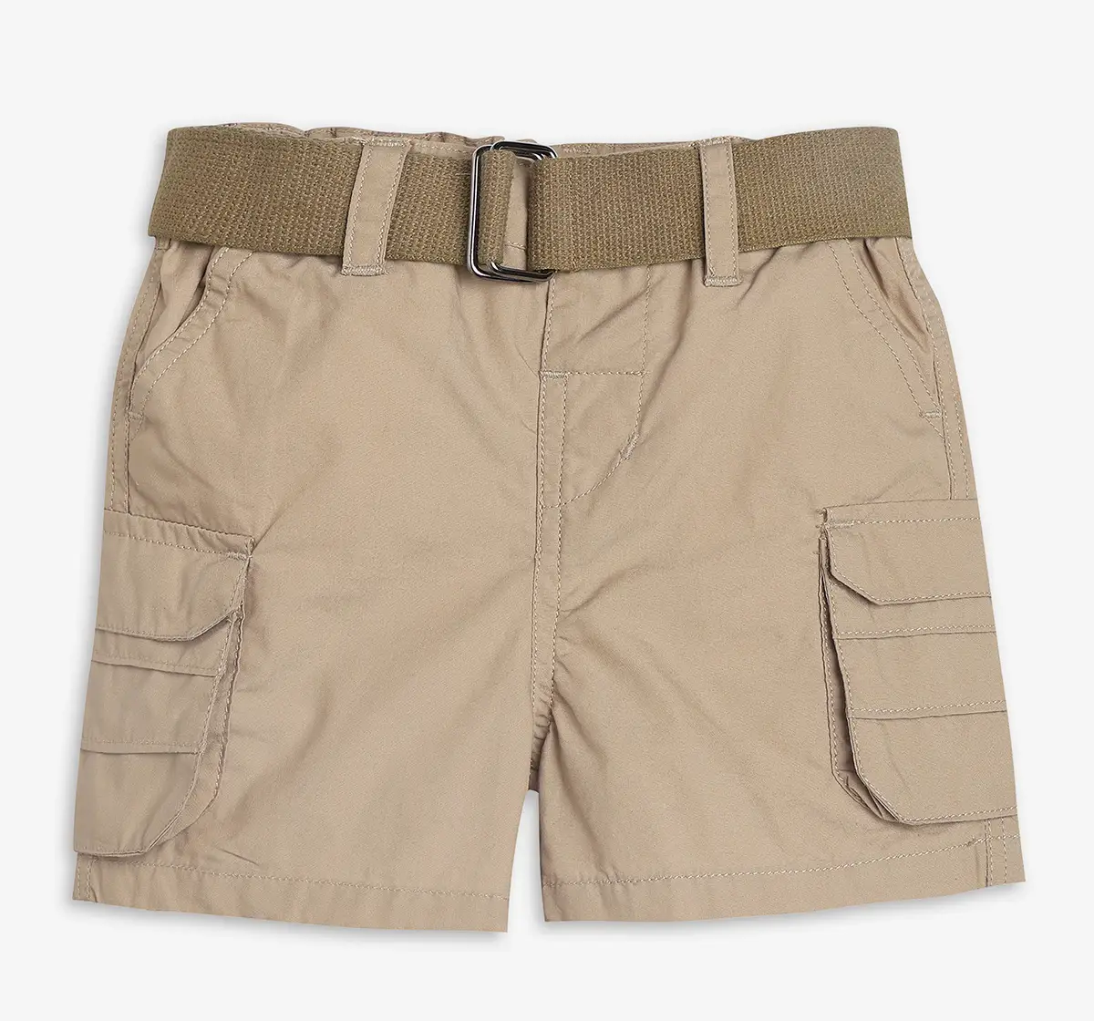 Infants Boys Cargo Shorts With Belt - Beige