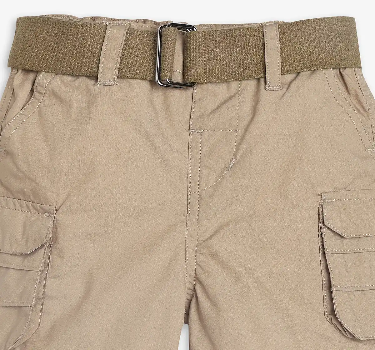 Infants Boys Cargo Shorts With Belt - Beige
