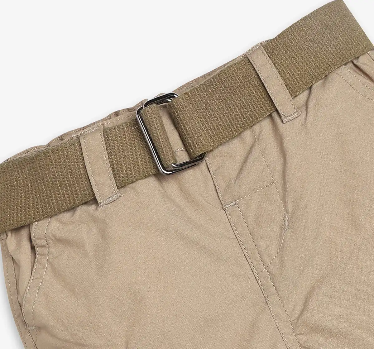 Infants Boys Cargo Shorts With Belt - Beige
