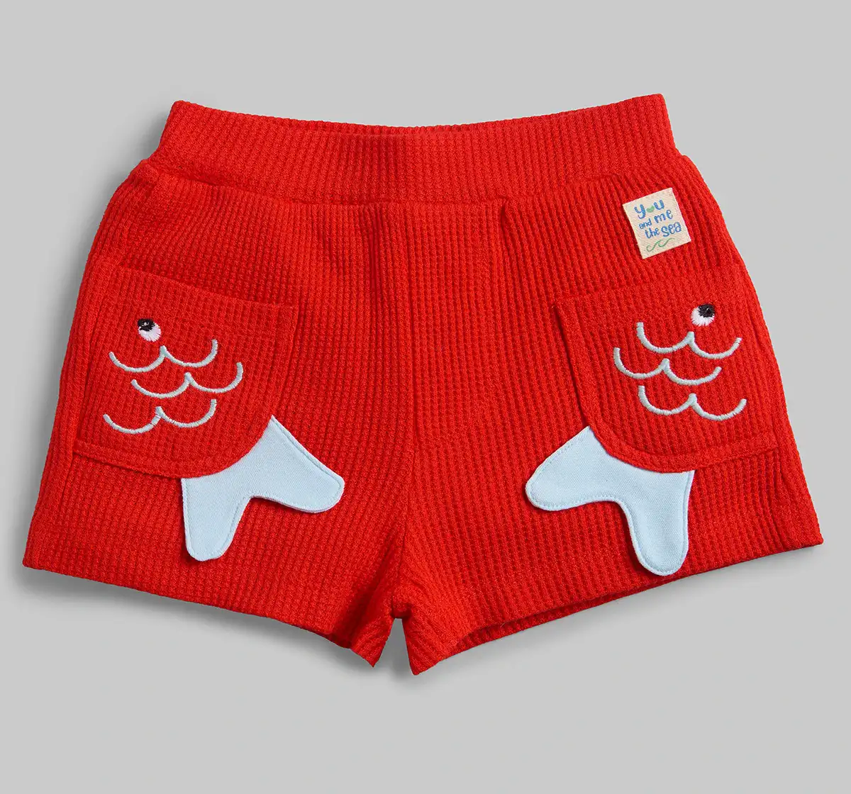 Infant Boys Applique Embroidered Shorts - Red
