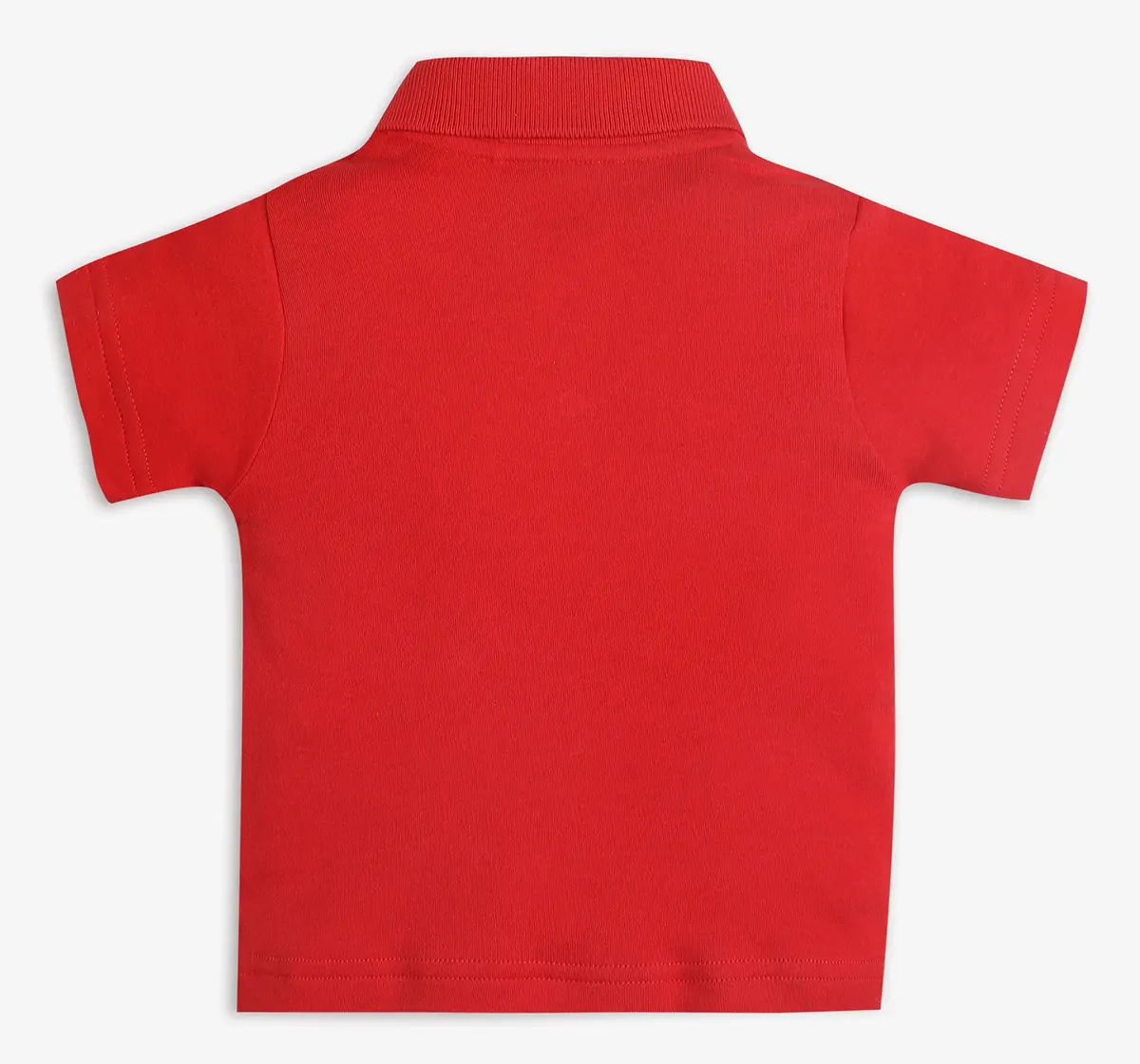 Infant Boys Printed Polo Tee With Chest Pocket - Red