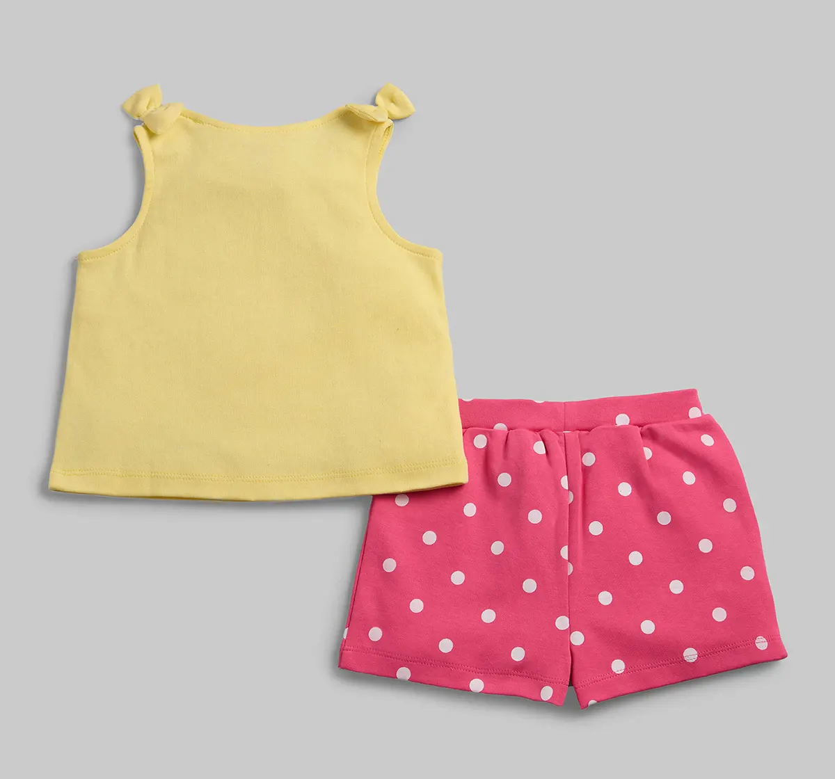 Infant Girls Applique printed Co-Ord Set - Yellow & Pink