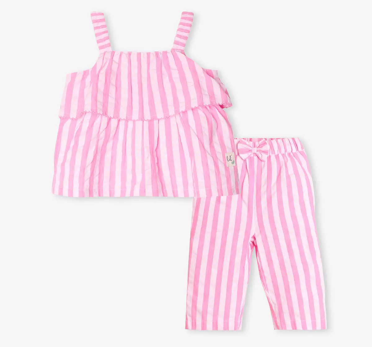 Infant Girls Stripes Co-Ord Set - Pink