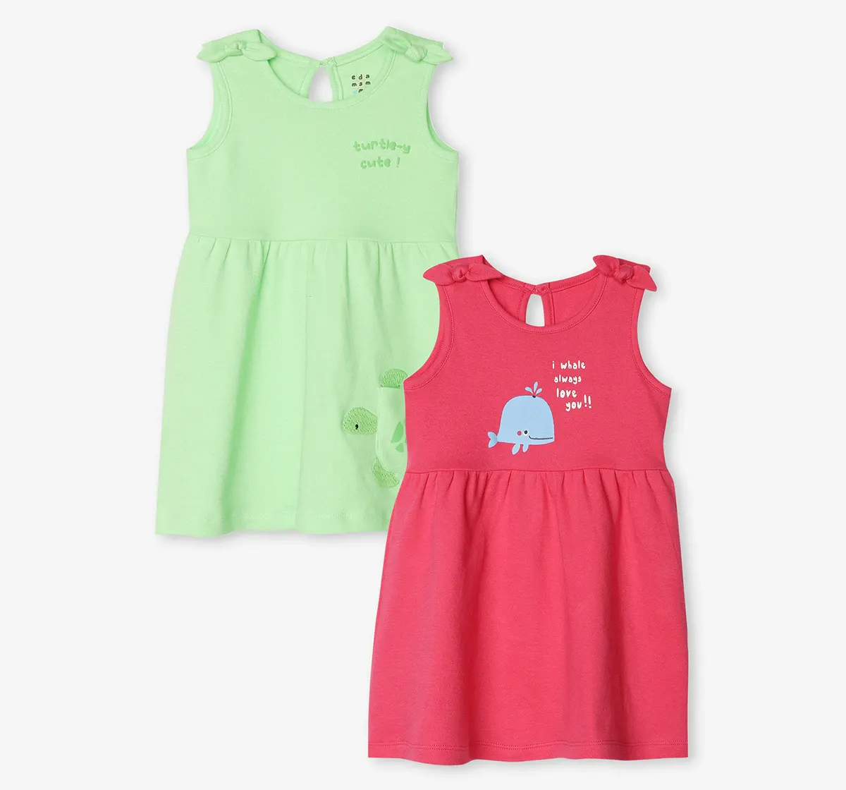 Infant Girls Printed Dress - Pack Of 2