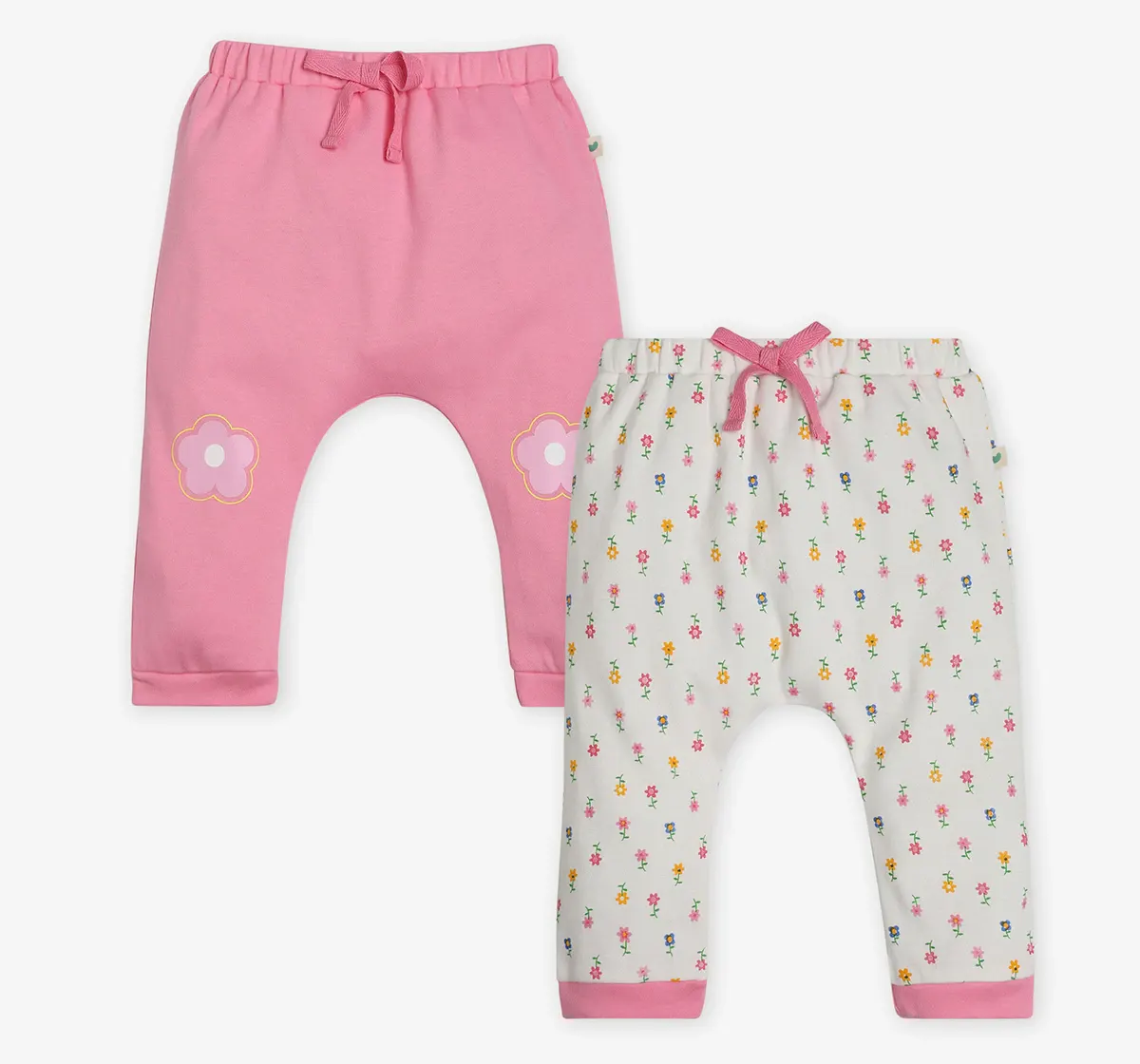 Infants Girls Printed Joggers - Pack Of 2