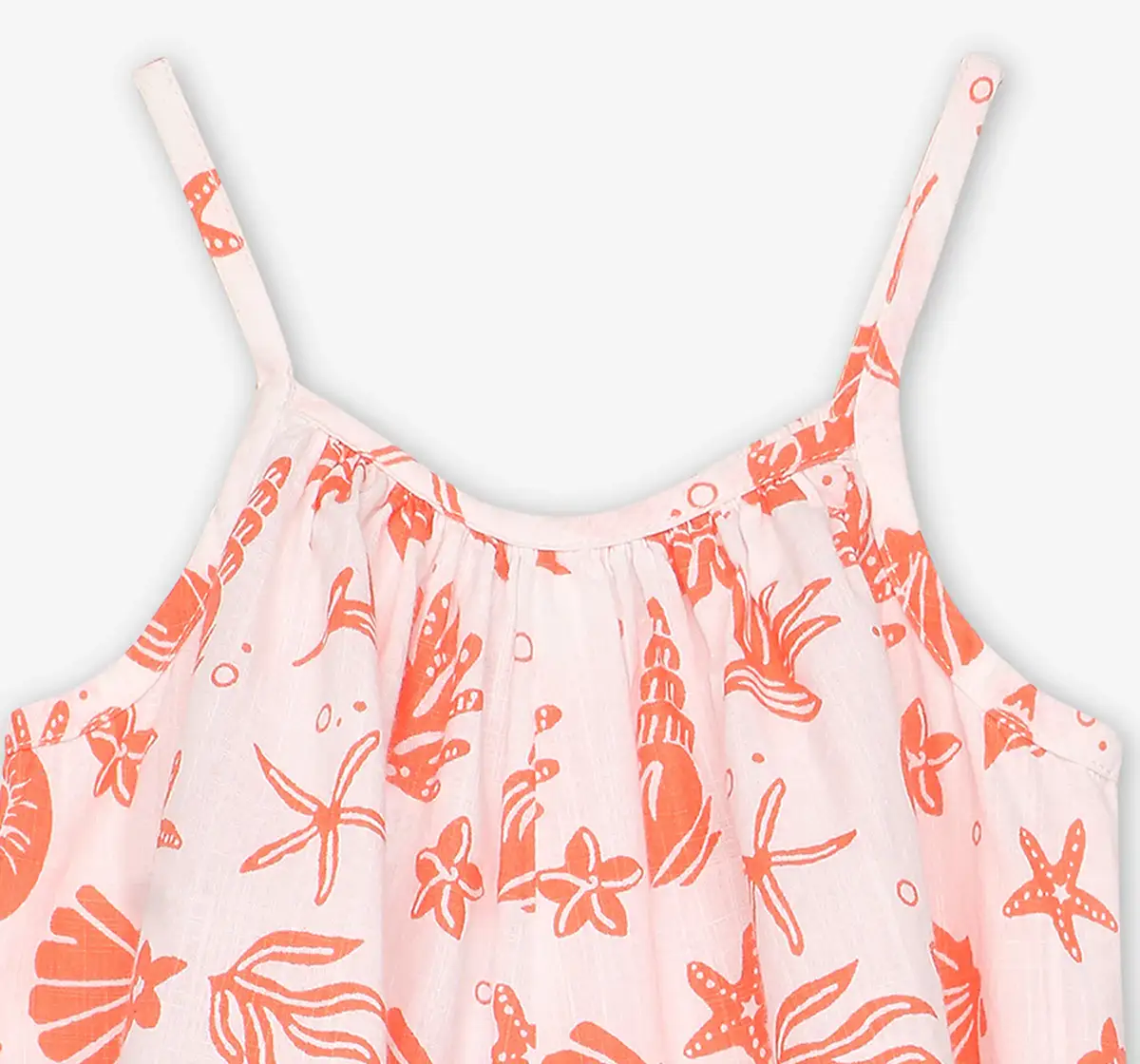 Infant Girls Flared Printed Romper - Orange