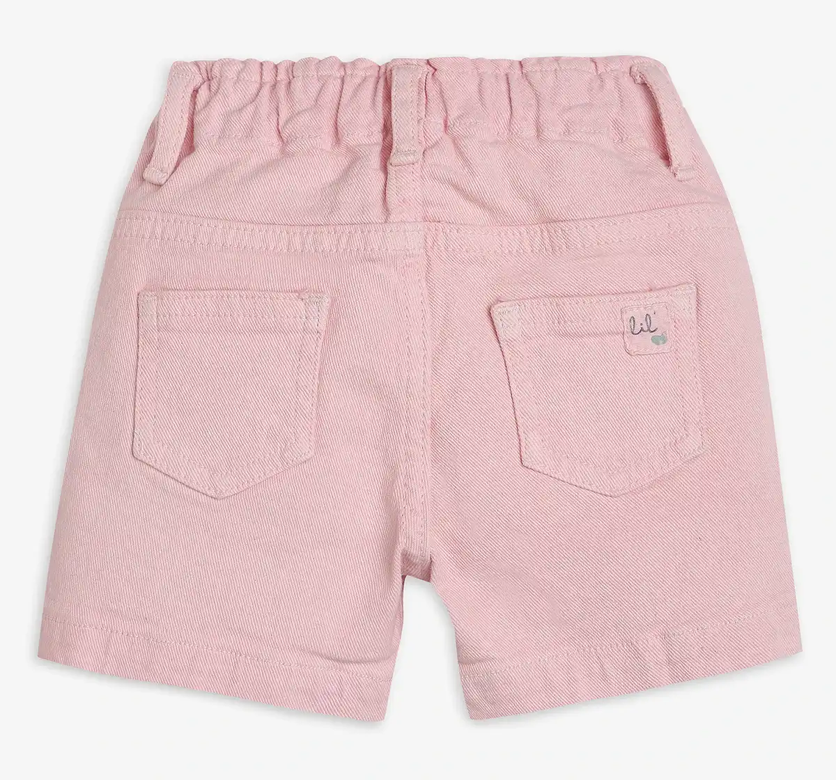 Infant Girls Embroidered Denim Shorts - Pink