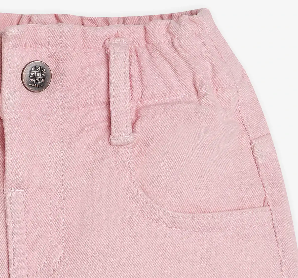 Infant Girls Embroidered Denim Shorts - Pink