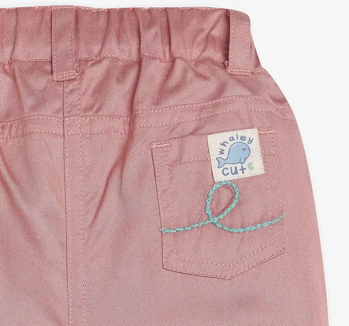 Infants Girls Embroidered Trouser Pant - Coral