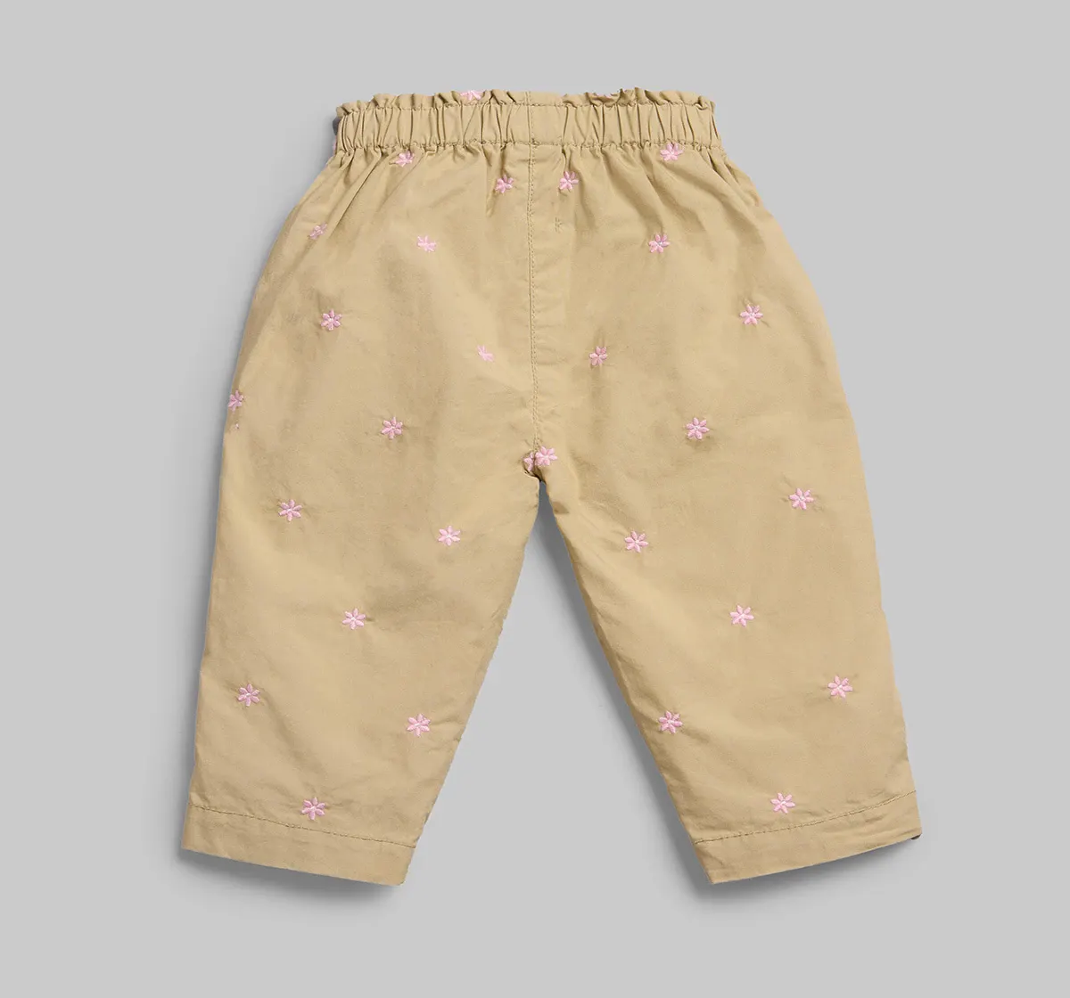 Infants Girls Embroidered Trouser Pant - Beige