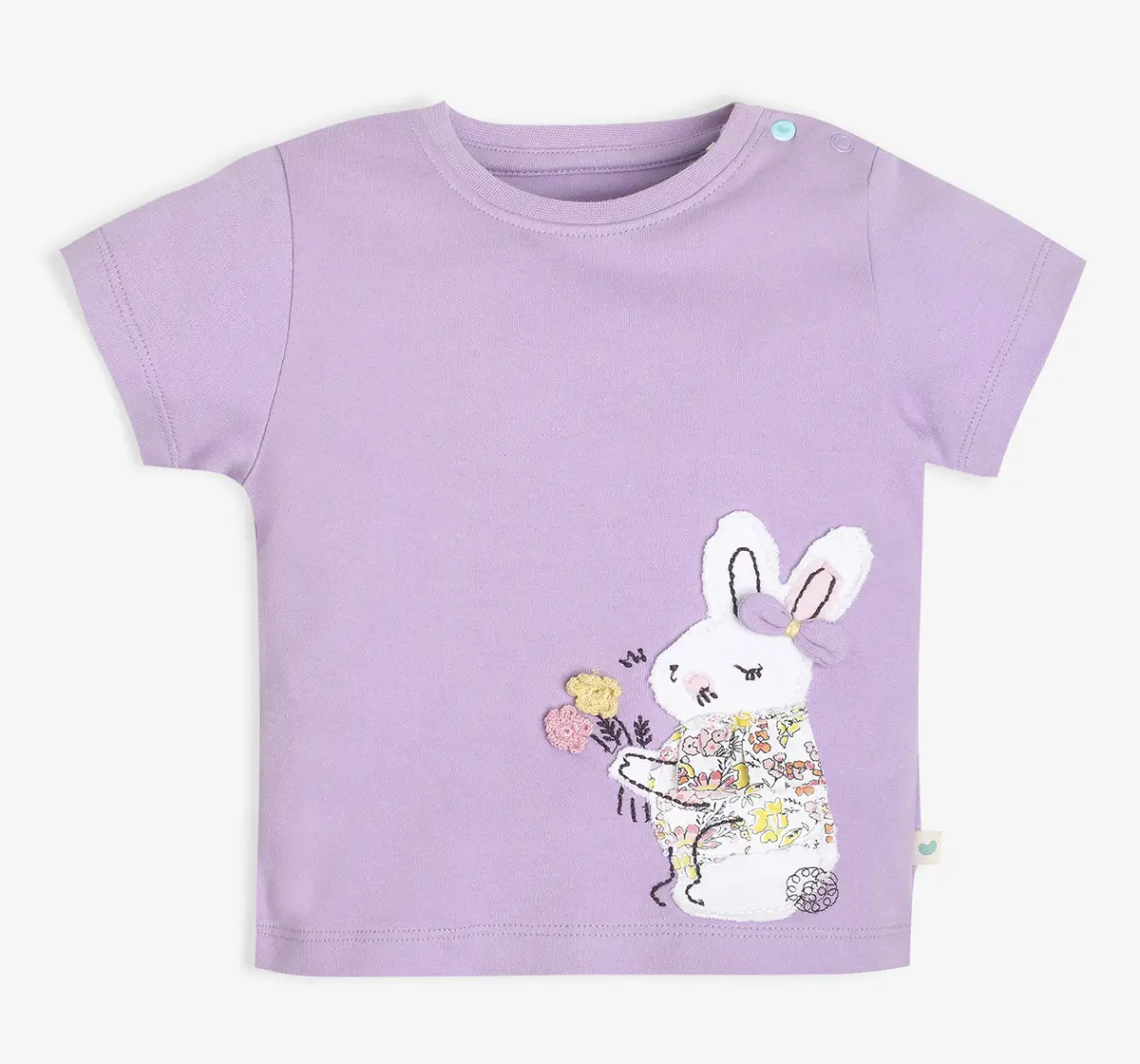Infant Girls Applique Tshirt - Lavender