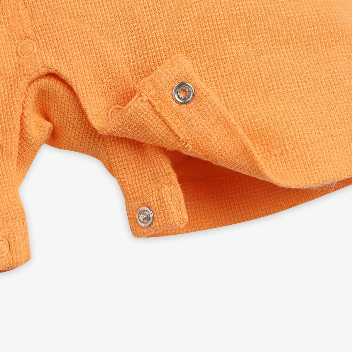 Infant Unisex Embroidered Dunagree With Tshirt - Orange