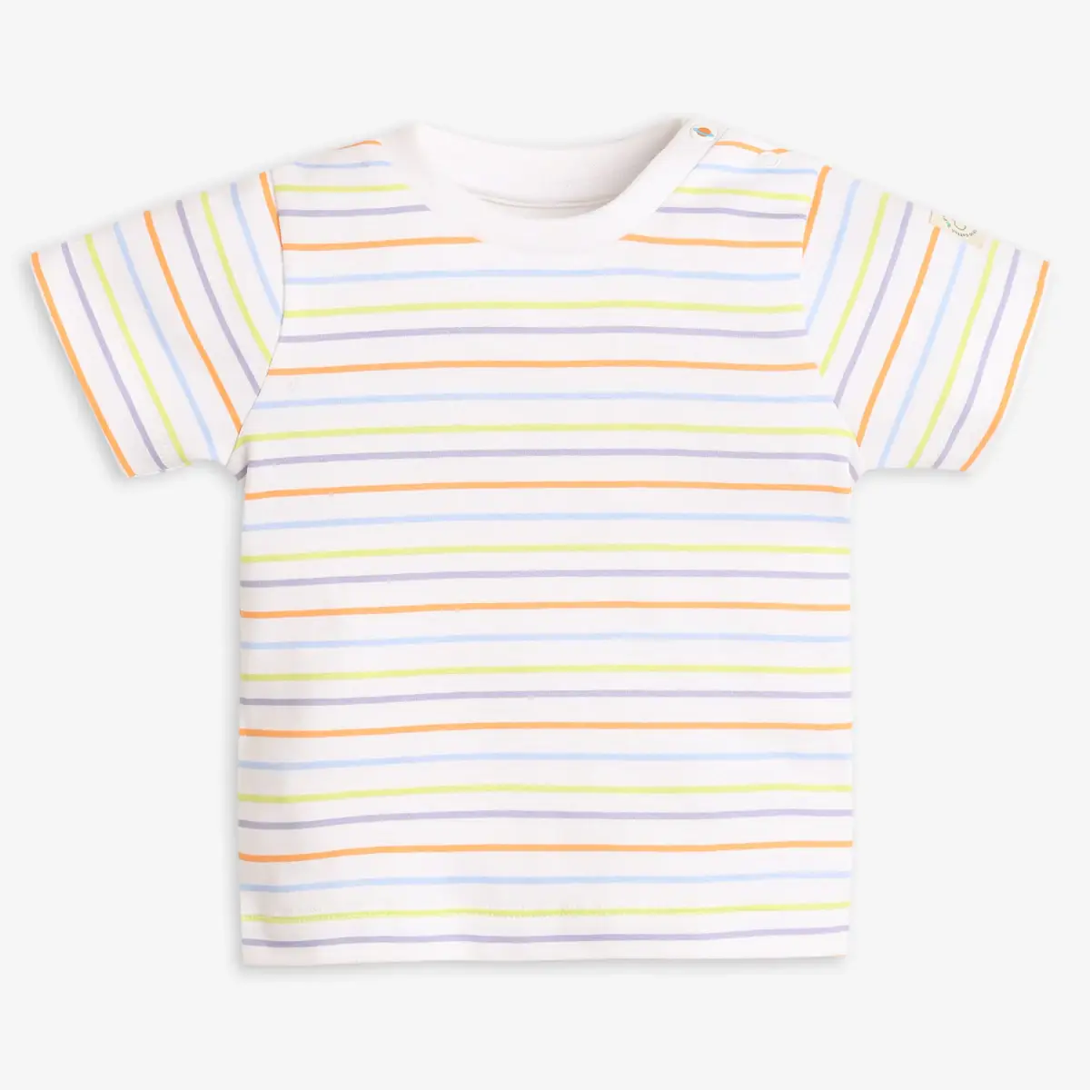 Infant Unisex Embroidered Dunagree With Tshirt - Orange