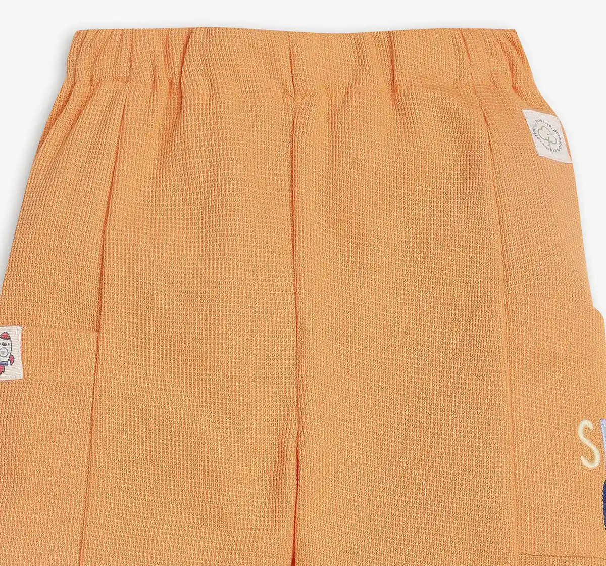 Infant Unisex Embroidered Jogger - Orange