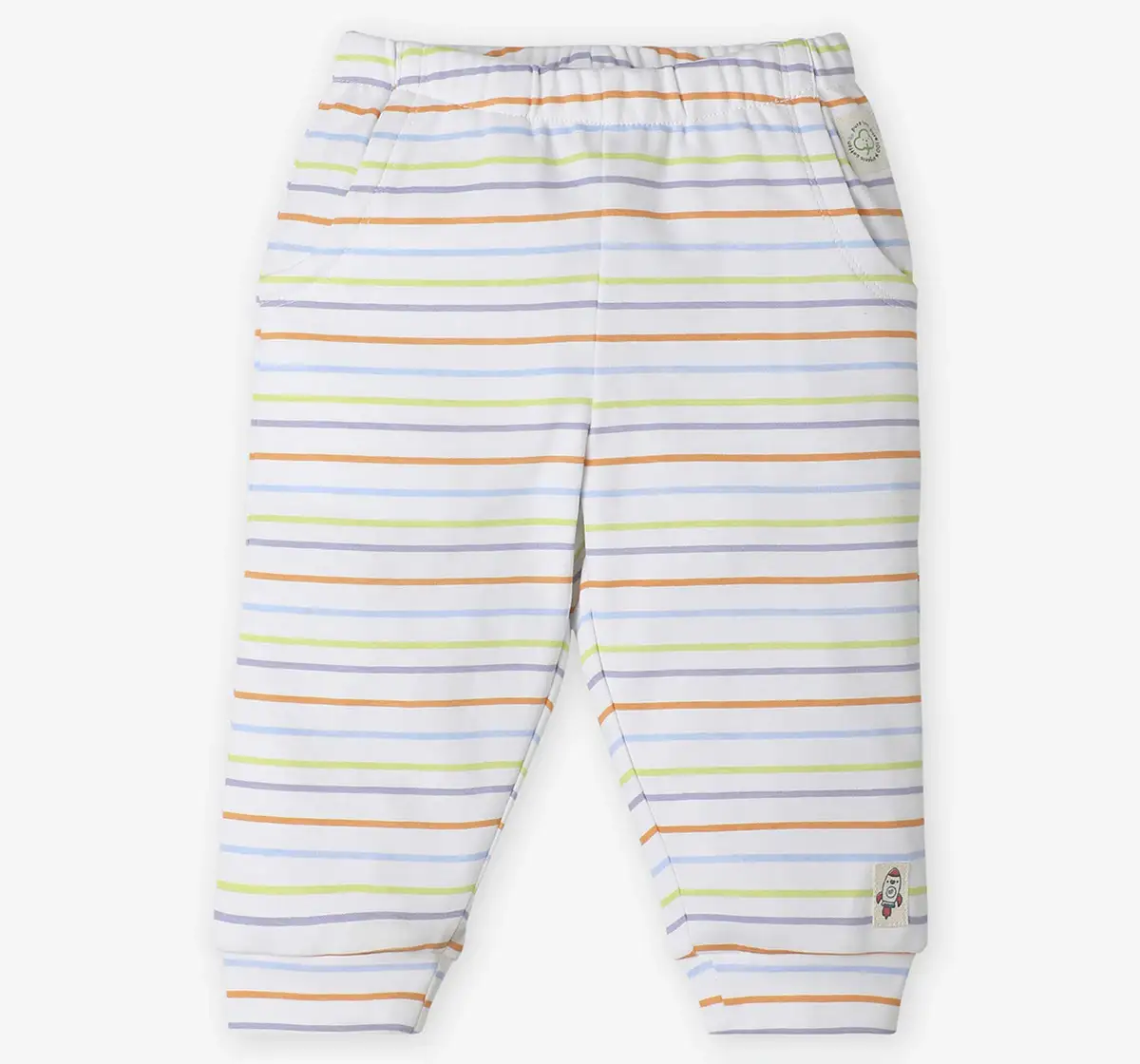 Infants Unisex Striped & Printed Joggers - Pack Of 2
