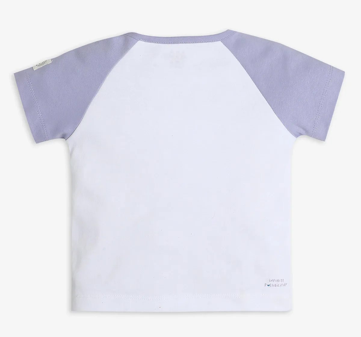 Infant Unisex Raglan Sleeves Printed Tshirt - White