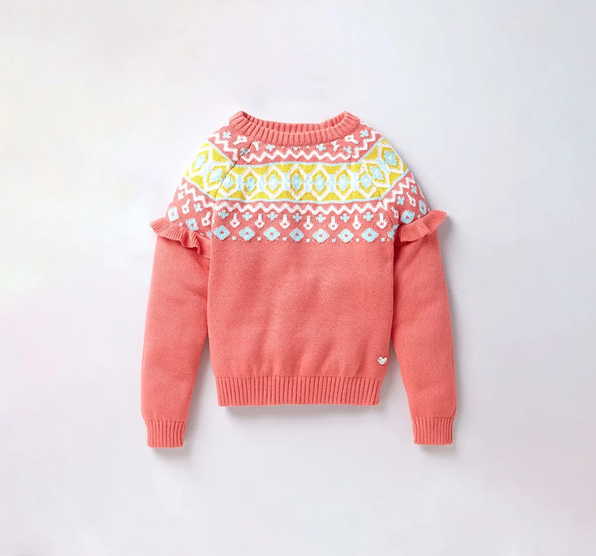 Patterned Sweater With Frill