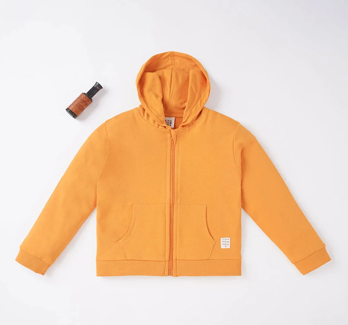 Boys Solid Front Open Jacket