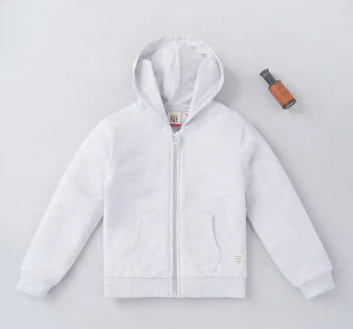 Boys Solid Front Open Jacket - Grey