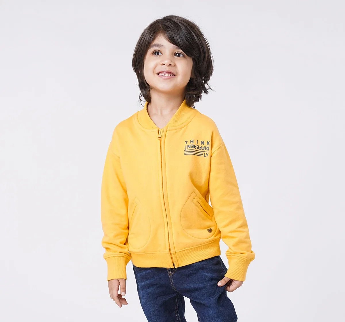 Boys Printed Front Open Jacket