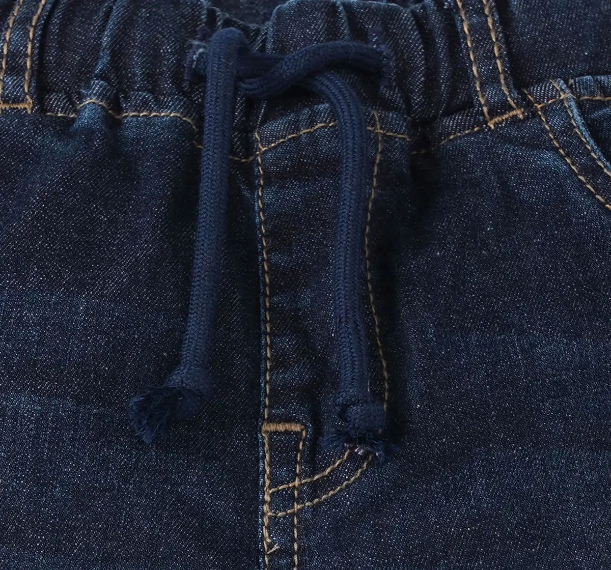 Boys Solid Tie Up Jogger - Dark Wash