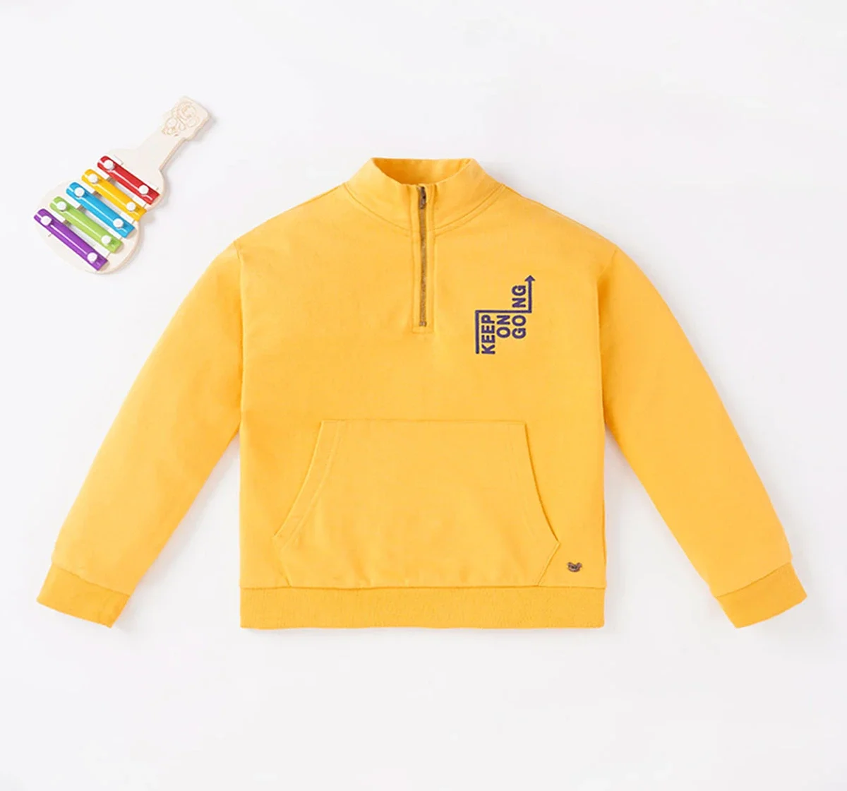 Boys High Neck Solid Sweatshirt