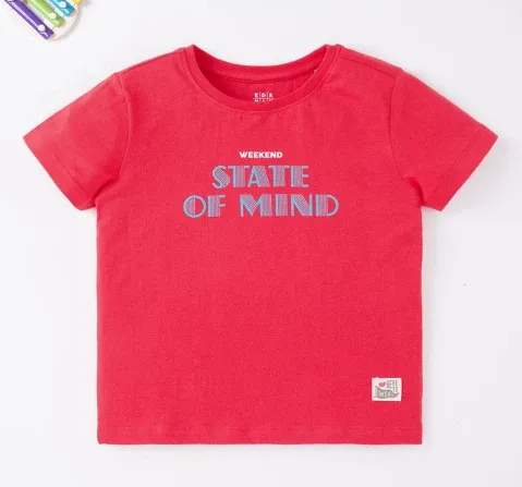 Boys Solid T-Shirt - Red