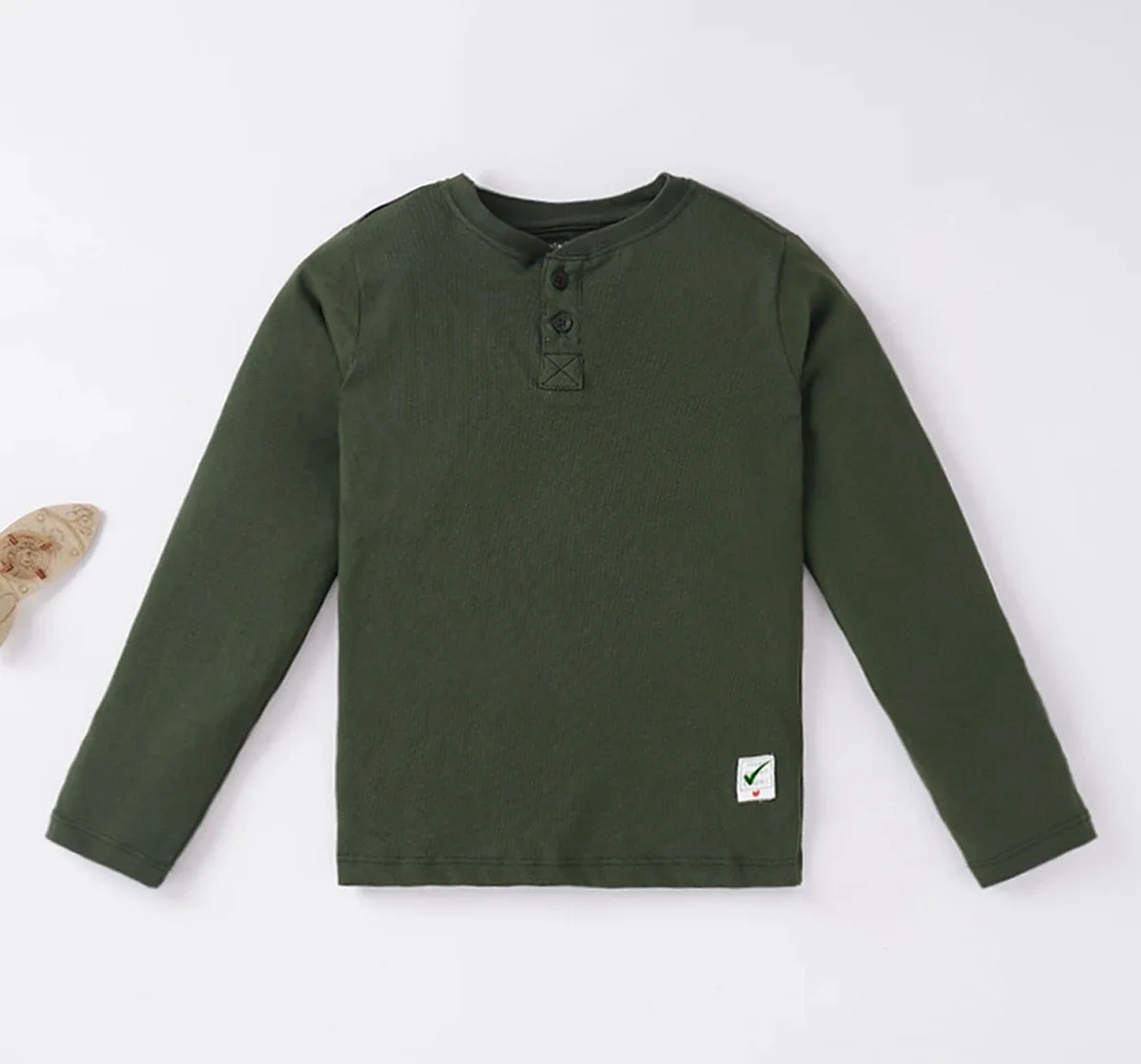 Boys Henley Solid Tshirt