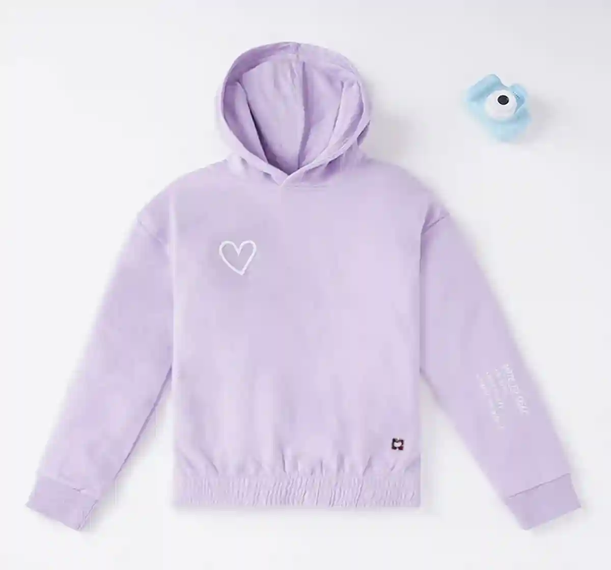 Girls Printed Hoodie With Elasticated Waist