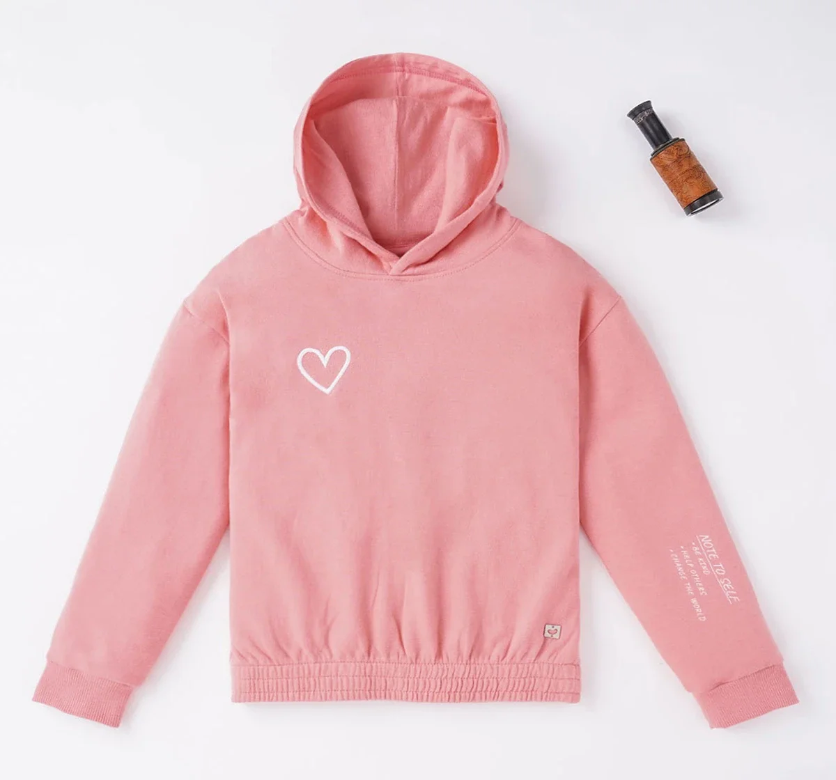 Girls Printed Hoodie With Elasticated Waist