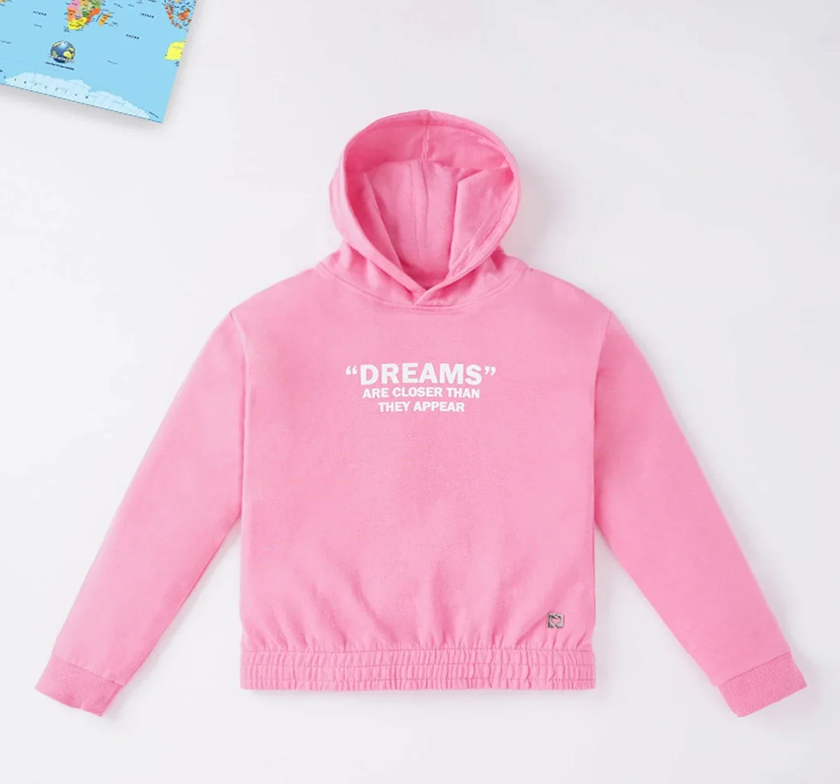 Girls Printed Hoodie With Elasticated Waist