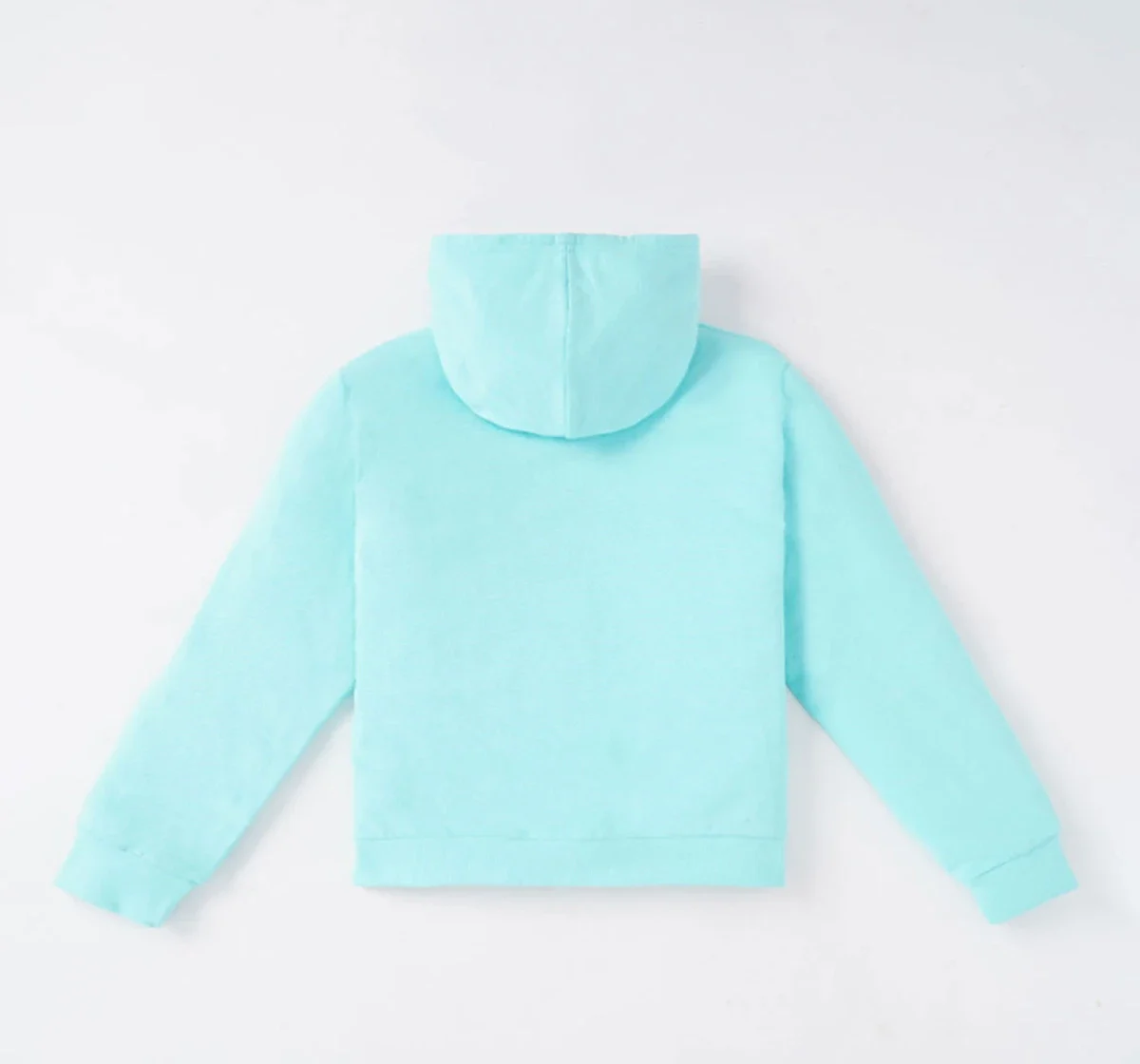Girls Solid Kangaroo Pocket Hoodie With Zipper
