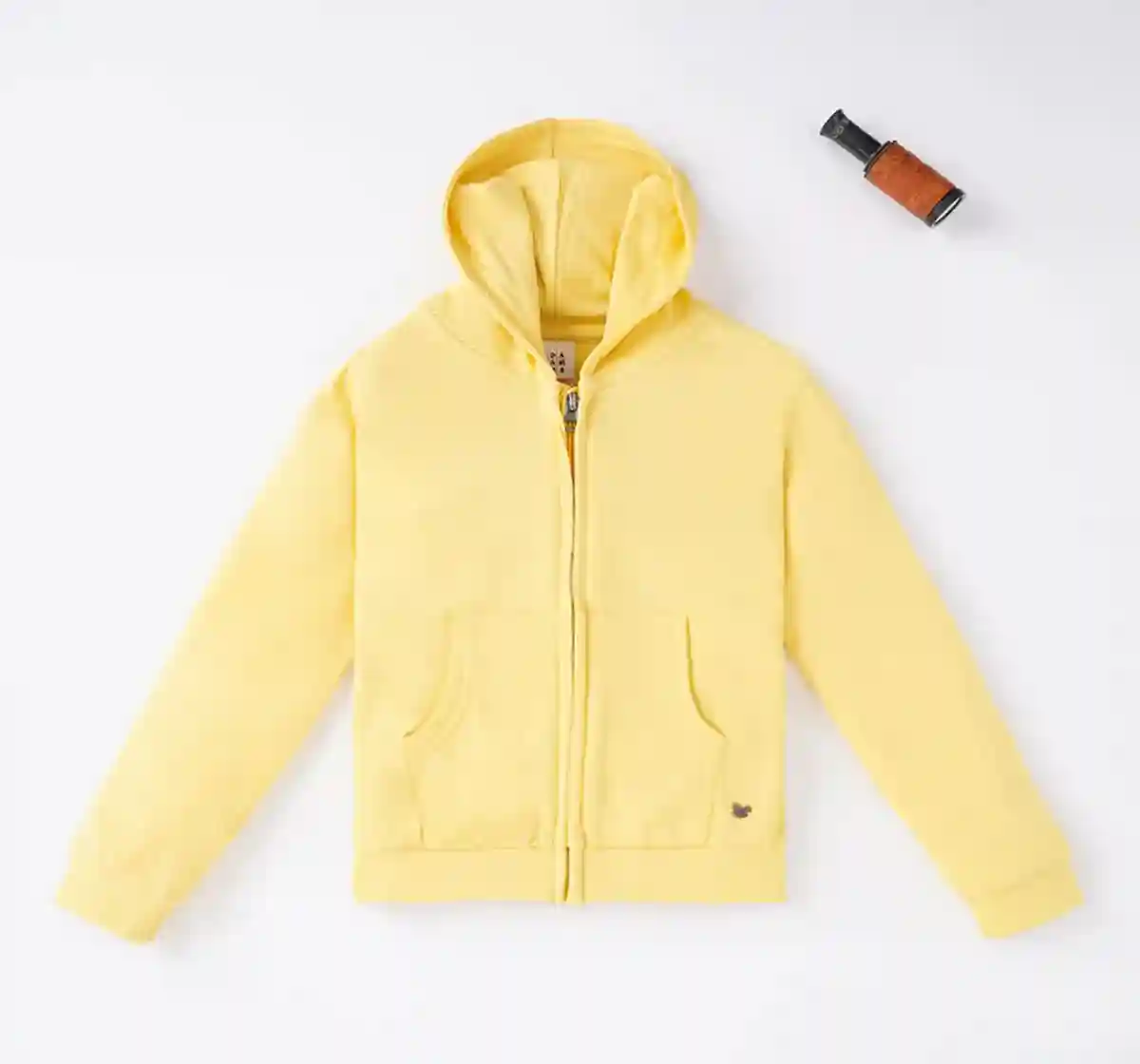 Girls Solid Kangaroo Pocket Hoodie With Zipper