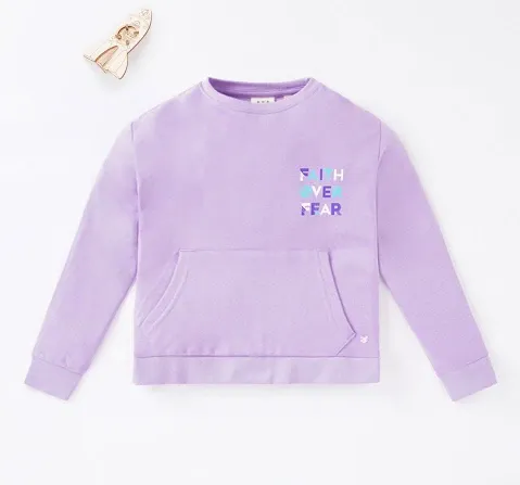 Girls Sweatshirt With Chest Print