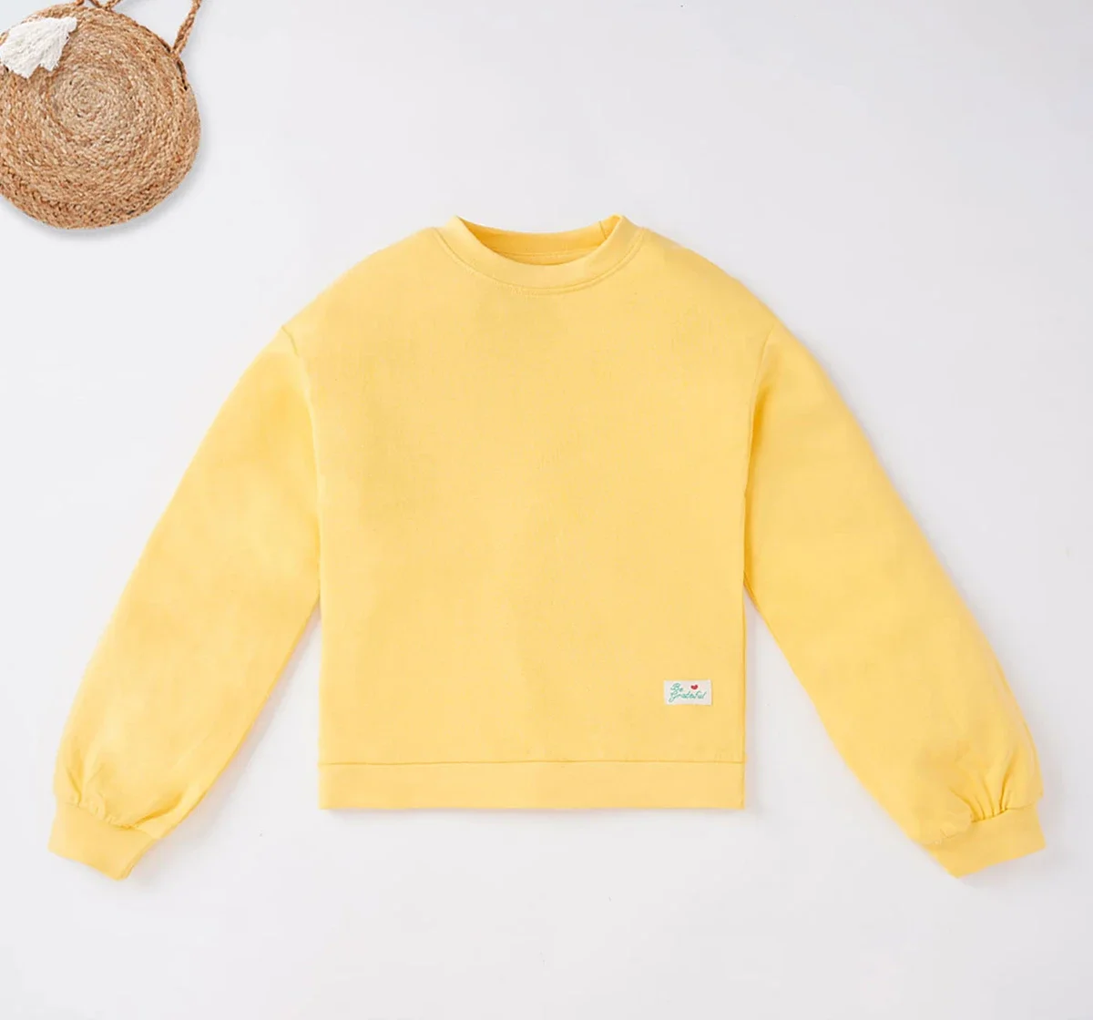 Girls Balloon Sleeves Sweatshirt