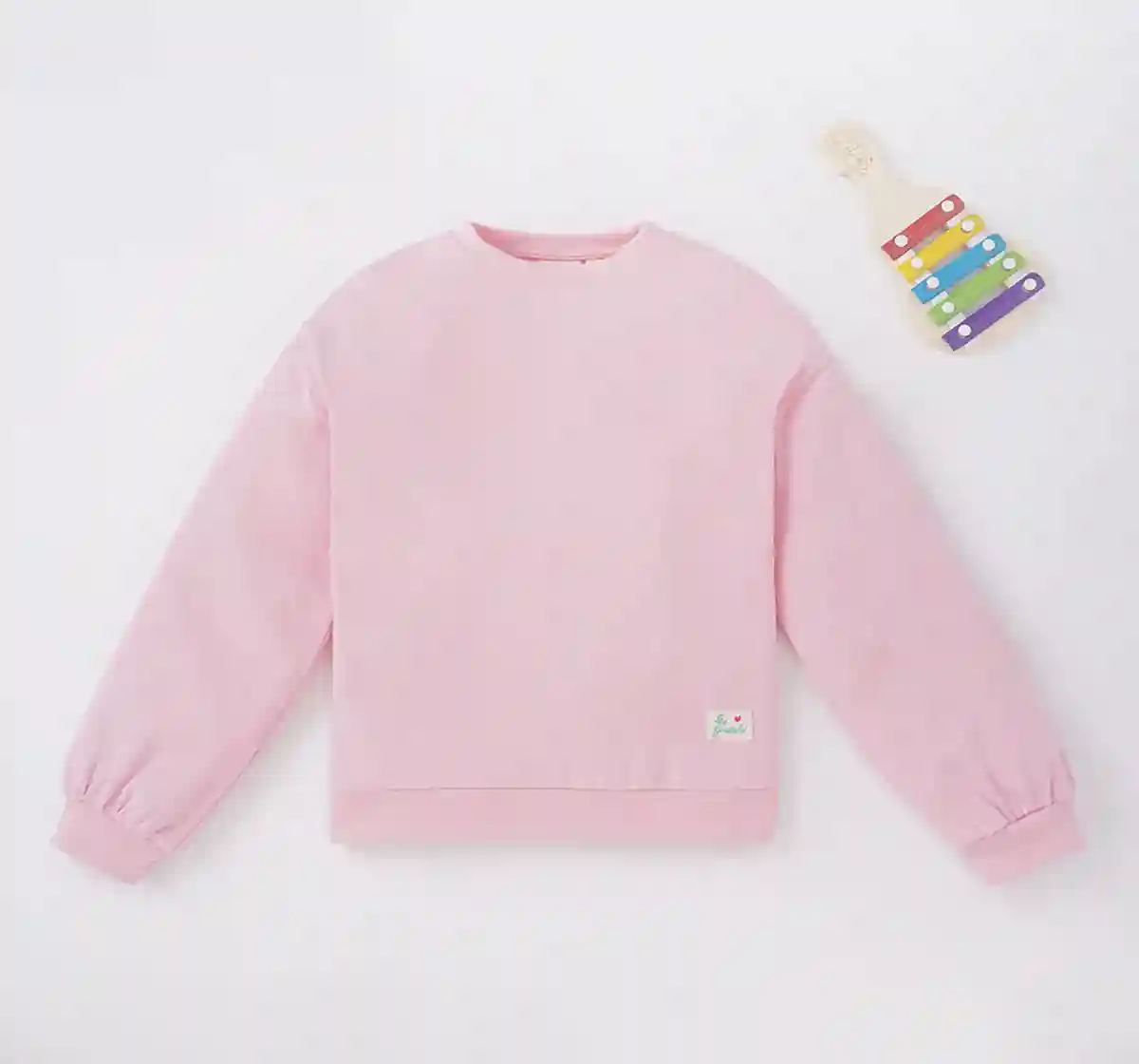 Girls Balloon Sleeves Sweatshirt