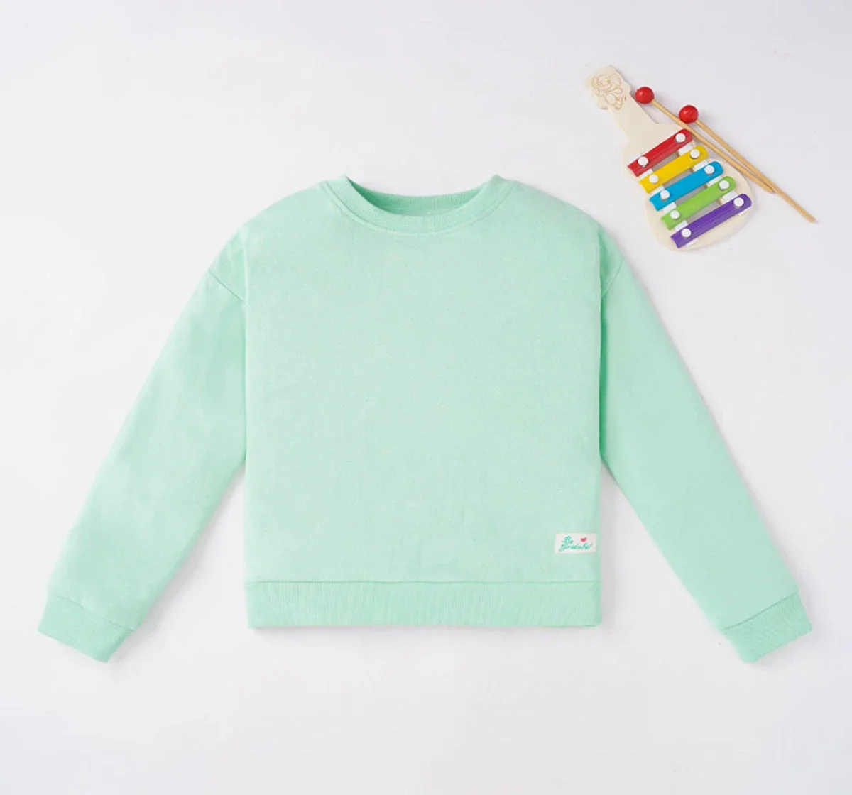 Girls Balloon Sleeves Sweatshirt