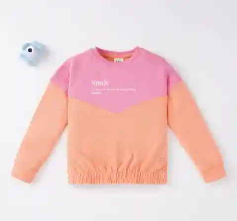 Girls Printed Color Block Sweatshirt