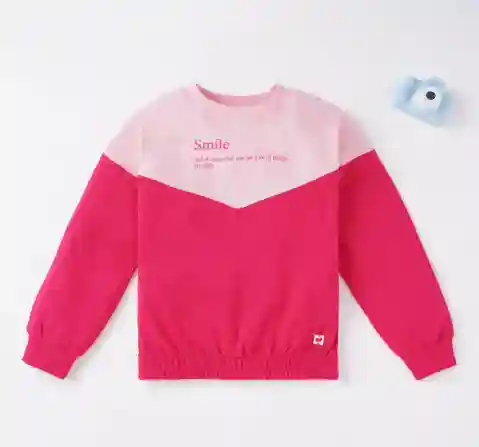 Girls Printed Color Block Sweatshirt