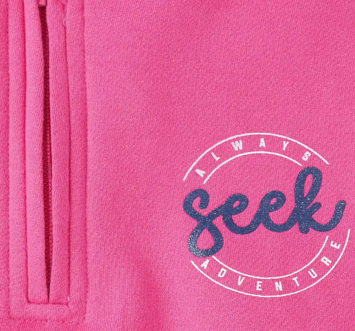 Girls Zipper Sweatshirt With Elasticated Waist