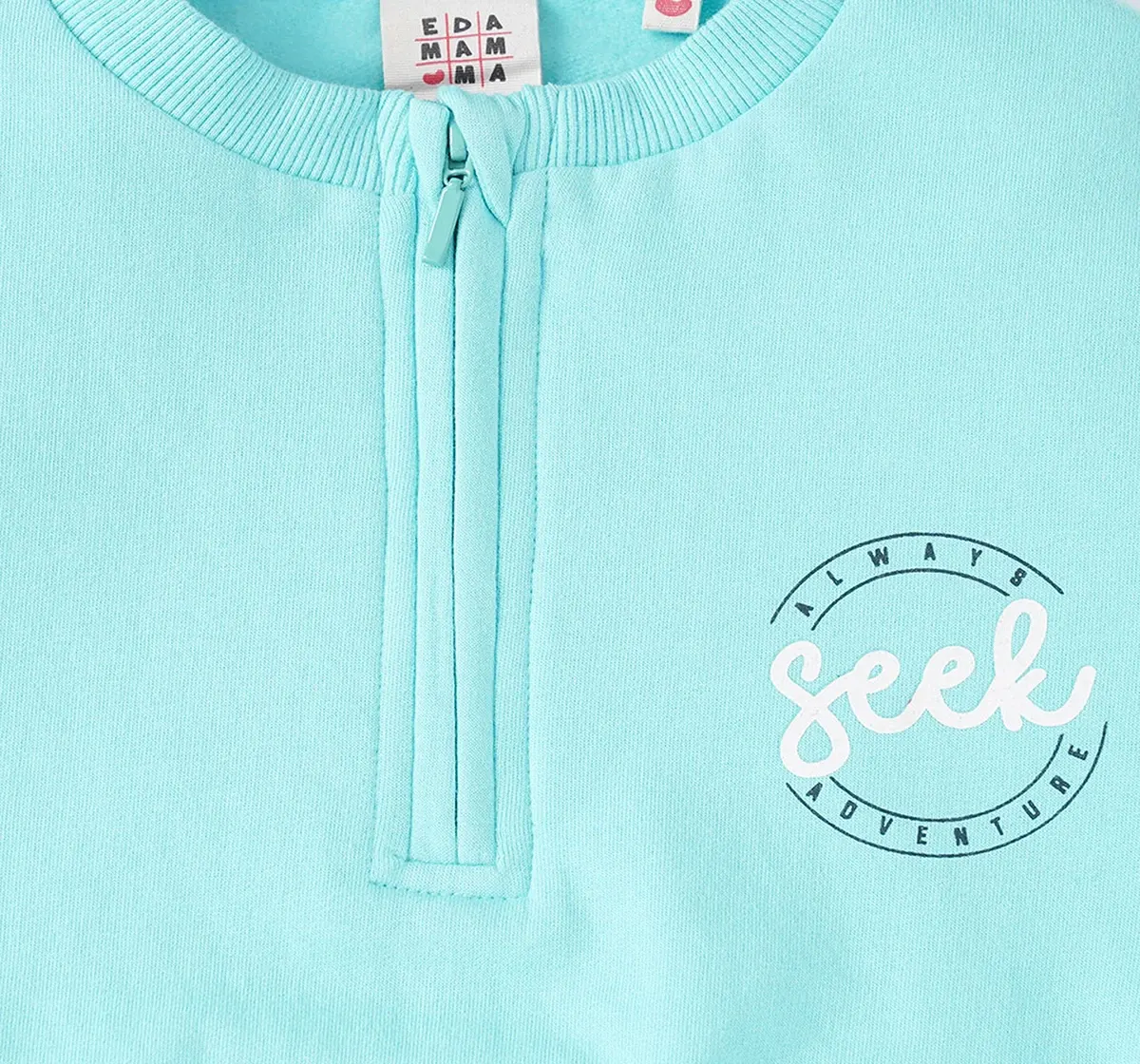 Girls Zipper Sweatshirt With Elasticated Waist