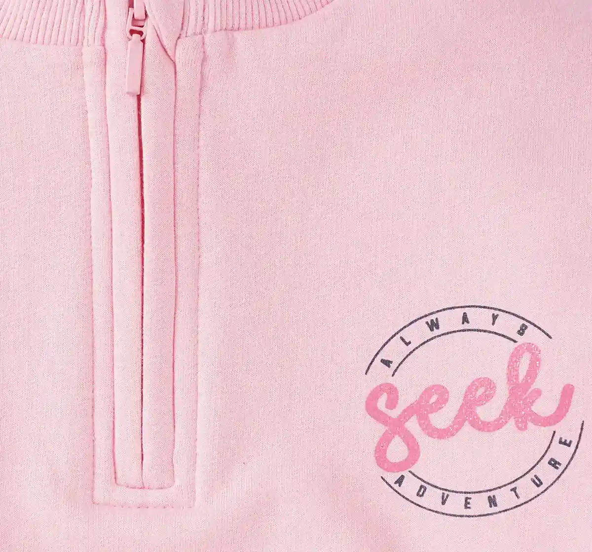 Girls Zipper Sweatshirt With Elasticated Waist