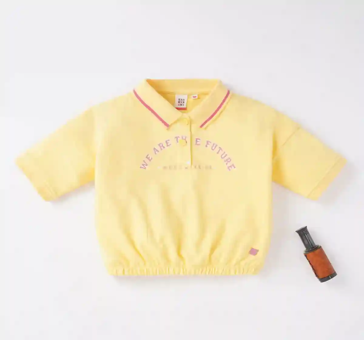 Girls Crop Tee With Collar