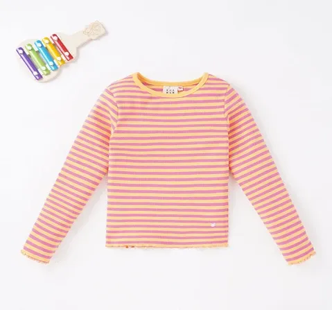 Girls Striped Printed Tee