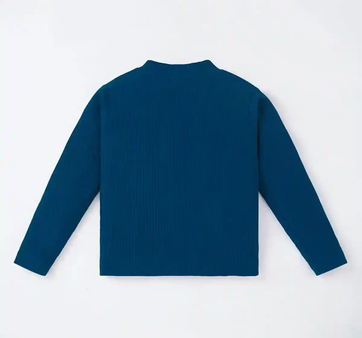 Girls Solid Hi-Neck Rib Tee